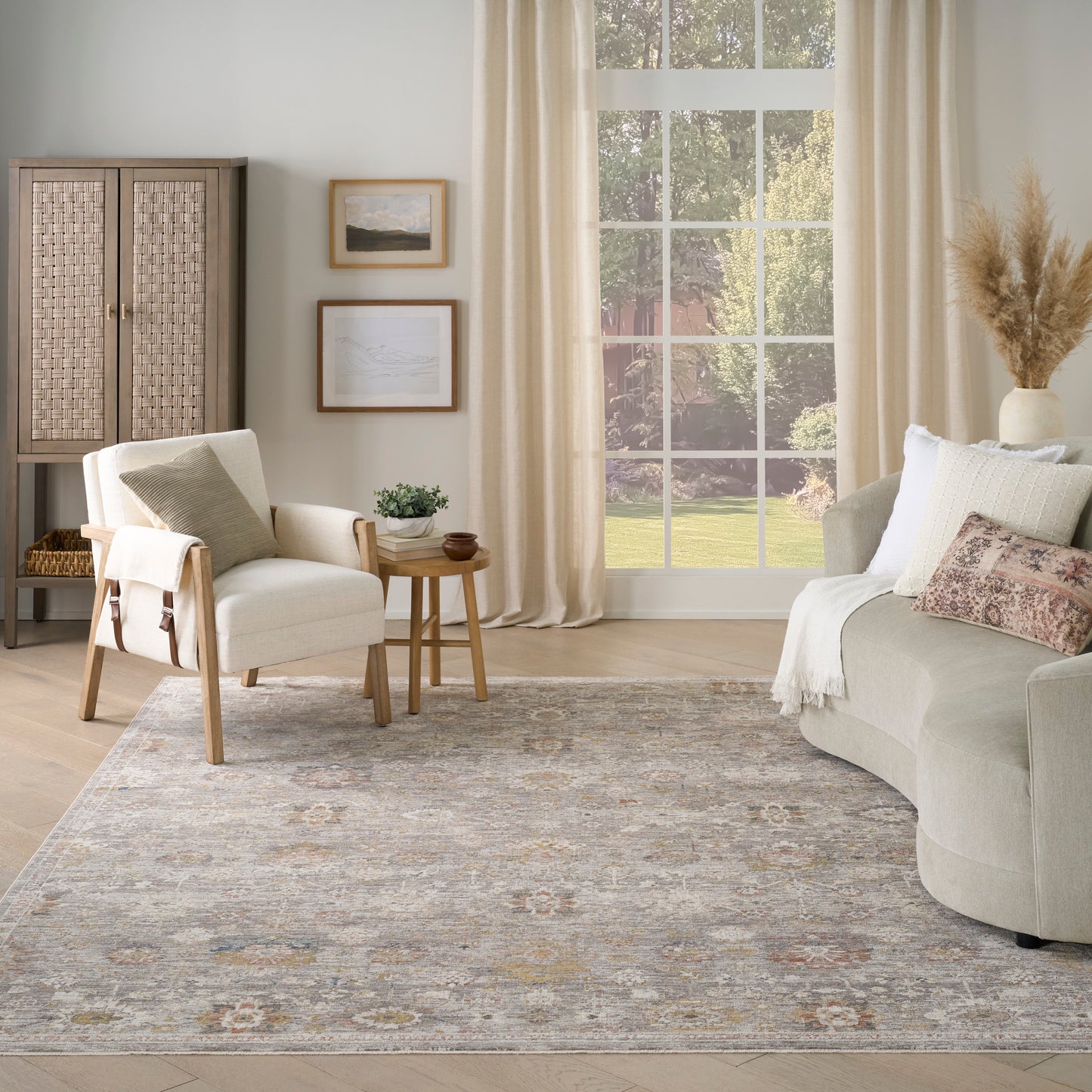 Nourison Antique Fusion 9' x 11'10" Grey Vintage Indoor Rug