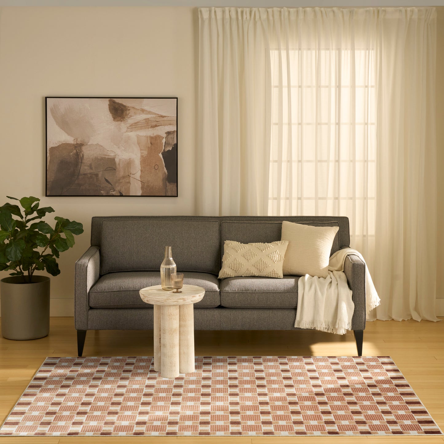 Nourison Nordic 5' x 7' Rust Modern Indoor Rug