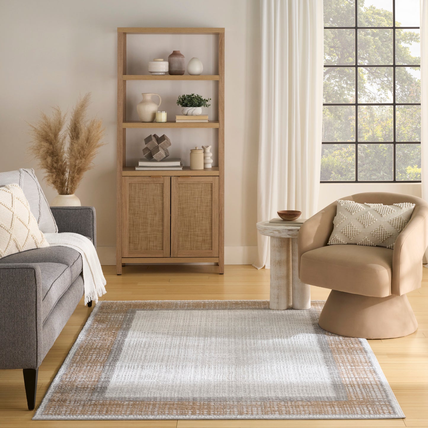Nourison Dekor 5'3" x 7' Grey Modern Indoor Rug