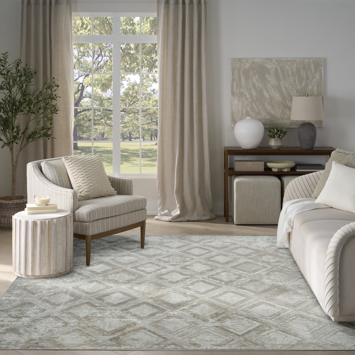 Nourison Dekor 7'10" x 9'10" Grey Modern Indoor Rug