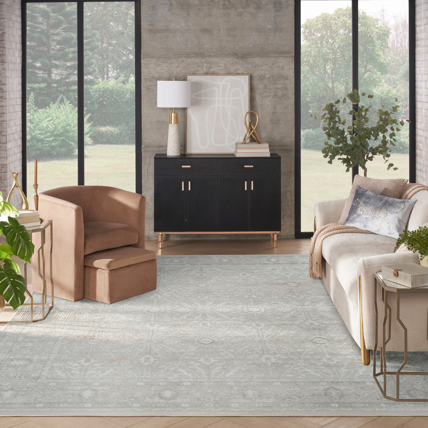Nourison Dekor 7'10" x 9'10" Grey Vintage Indoor Rug