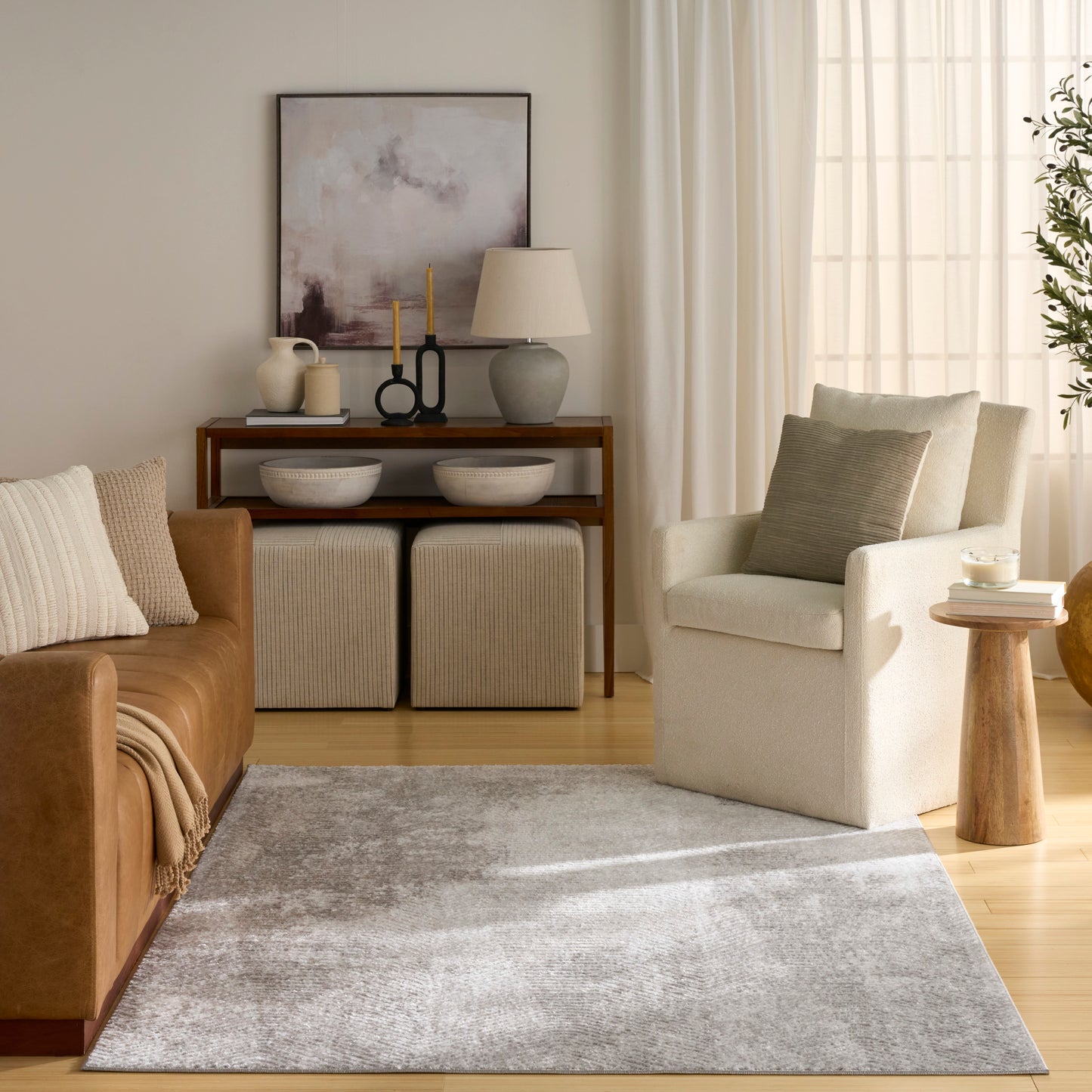 Nourison Dekor 5'3" x 7' Grey Vintage Indoor Rug