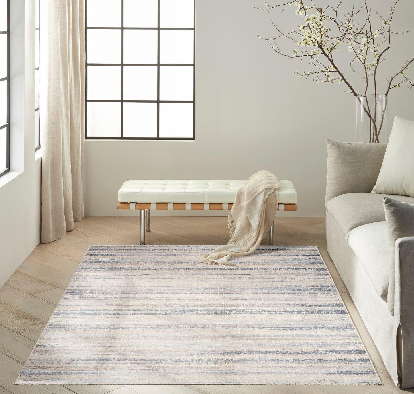 Calvin Klein CK089 Drift 9' x 12' Blue Modern Indoor Rug