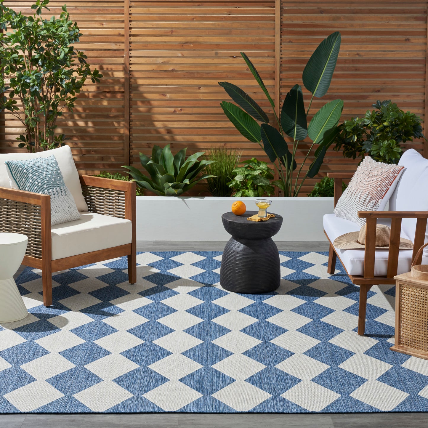 Nourison Positano 10' x 14' Navy Blue Modern Rug