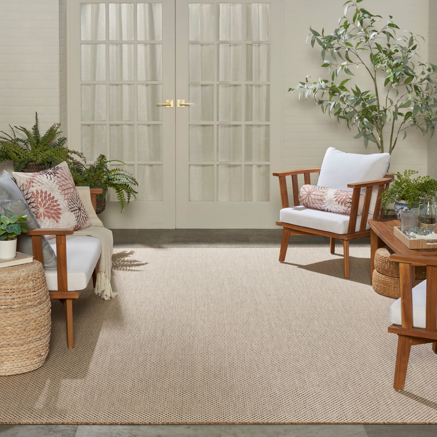 Nourison Courtyard 9' x 12' Jute Ivory Modern Rug