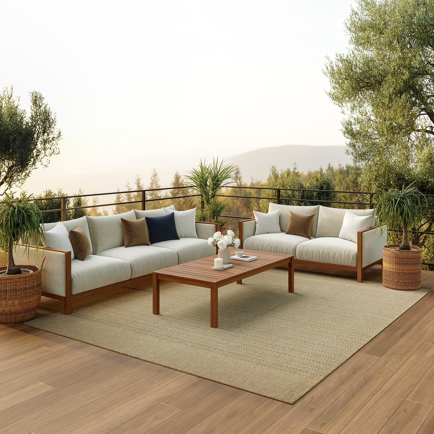 Nourison Tulum 8' x 10' Cream Outdoor Rug