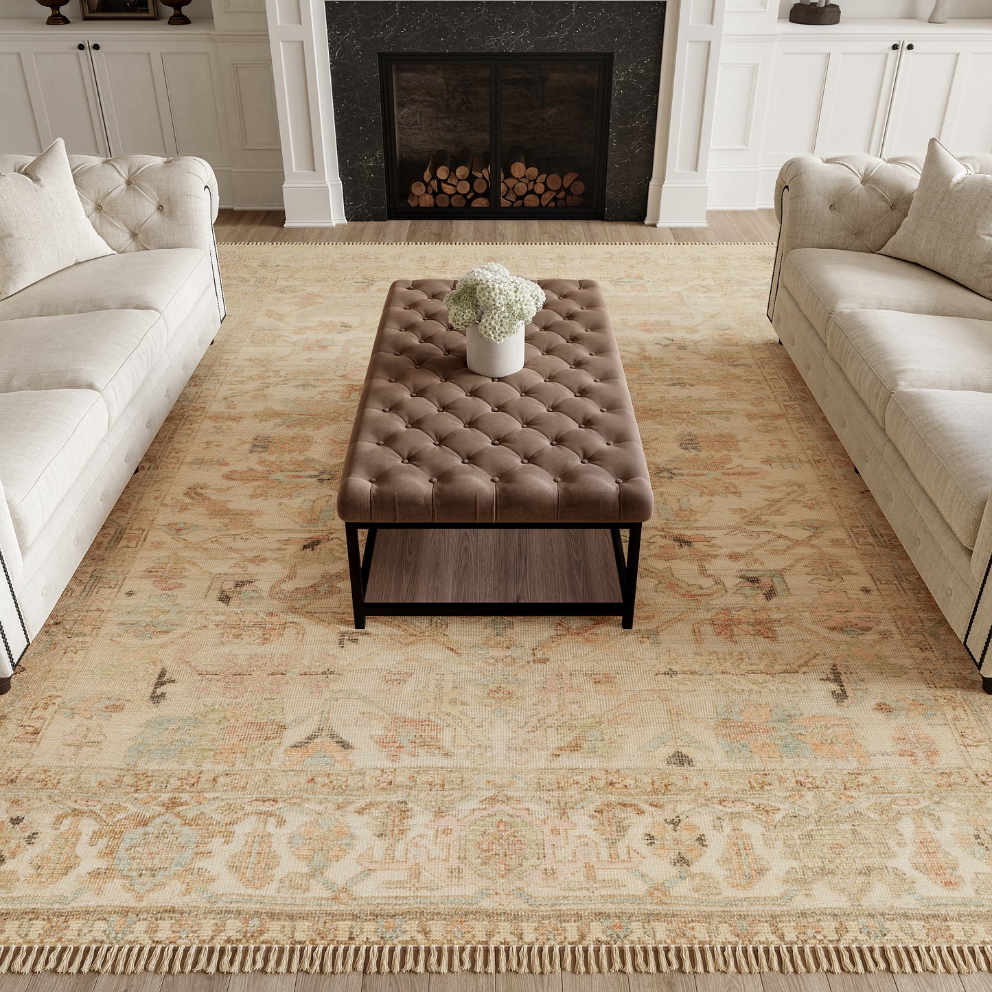 Nourison Heritage Vine 10' x 14' Beige Vintage Indoor Rug