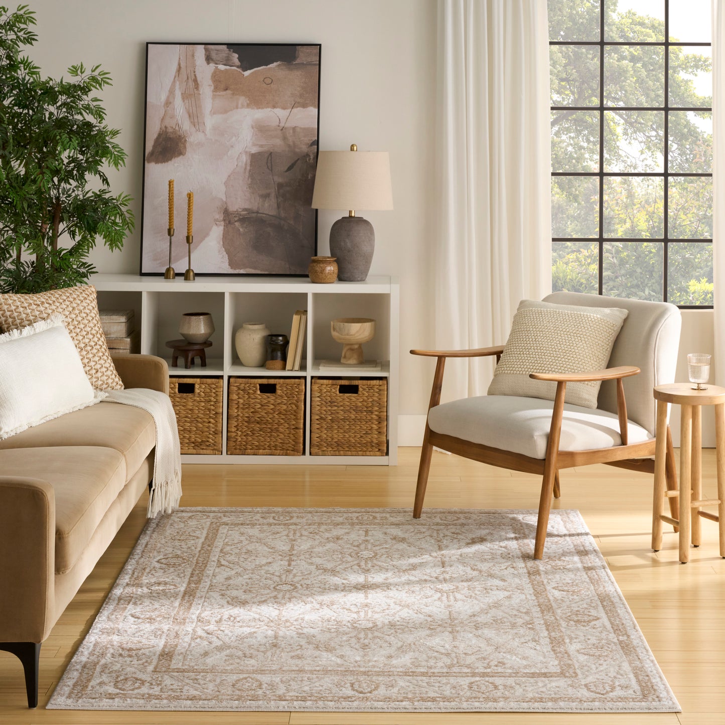 Nourison Dekor 4' x 6' Cream Beige Vintage Indoor Rug