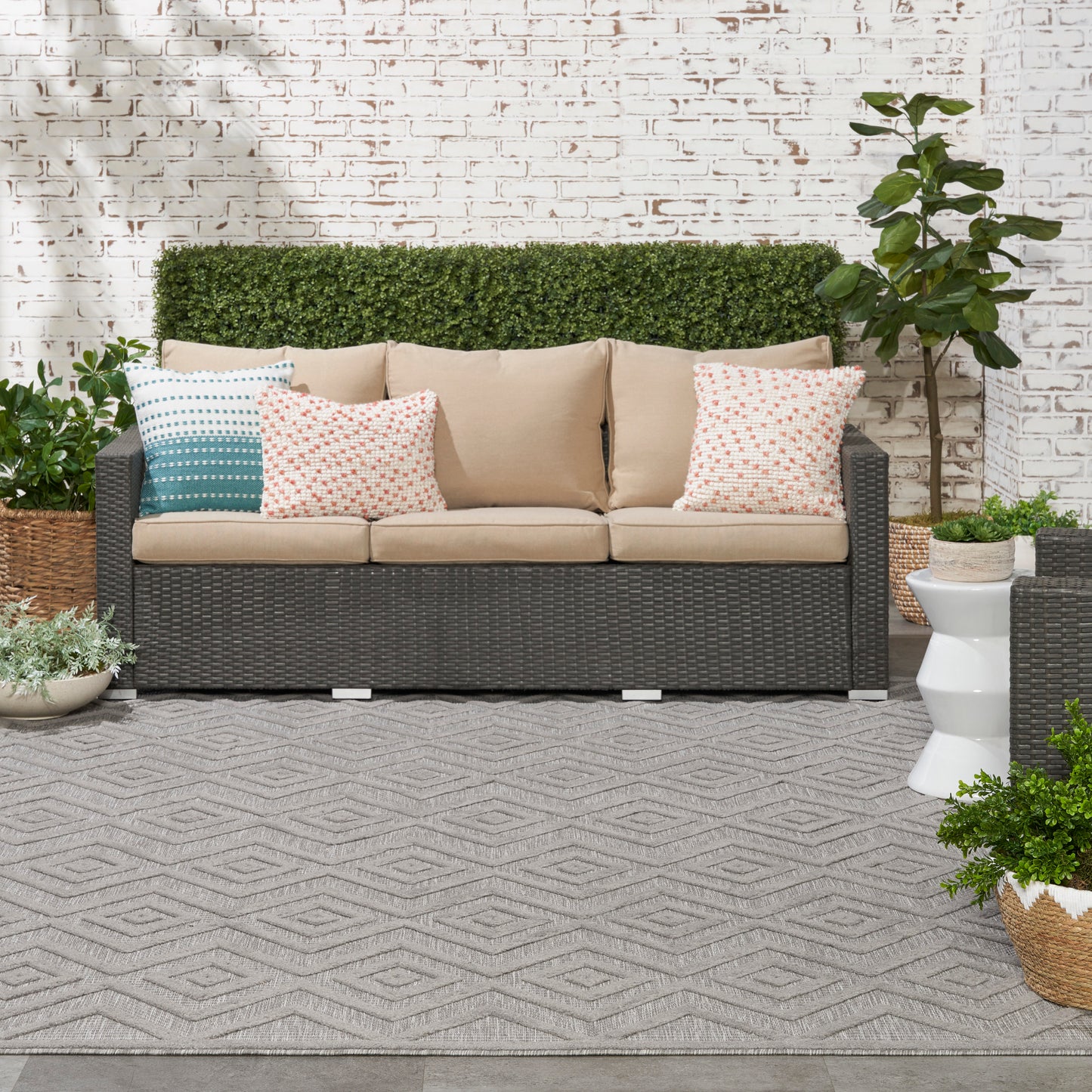 Nourison Versatile 9' x 12' Silver Grey Modern Rug