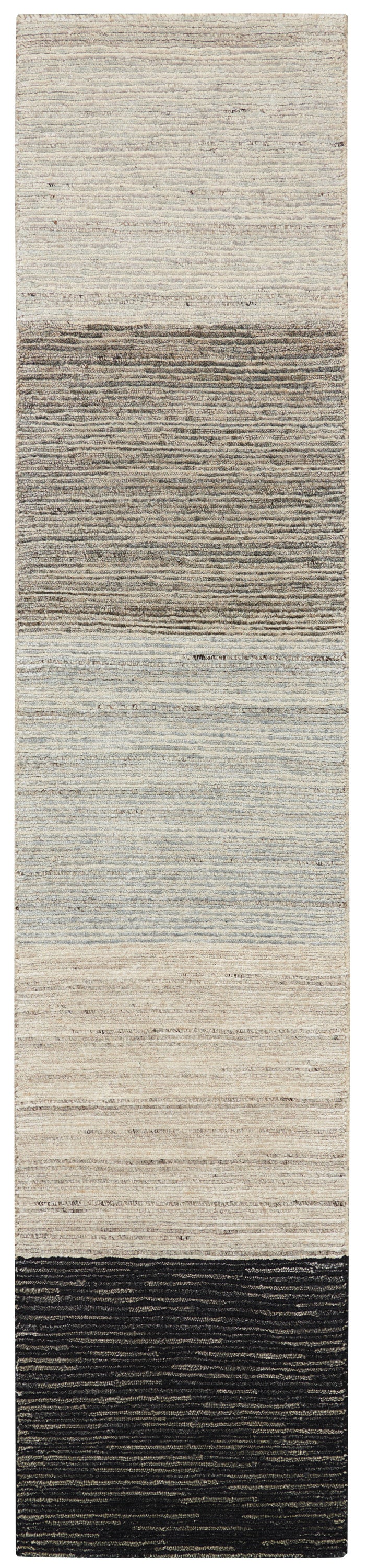 Nourison OCEAN 1'6" x 7'6" Shell, Pebble, Mist, Sand, Onyx Modern Indoor Rug