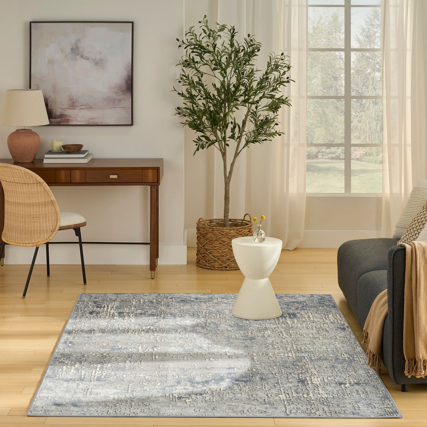 Nourison Quarry 3'9" x 5'9" Dark Grey Modern Indoor Rug