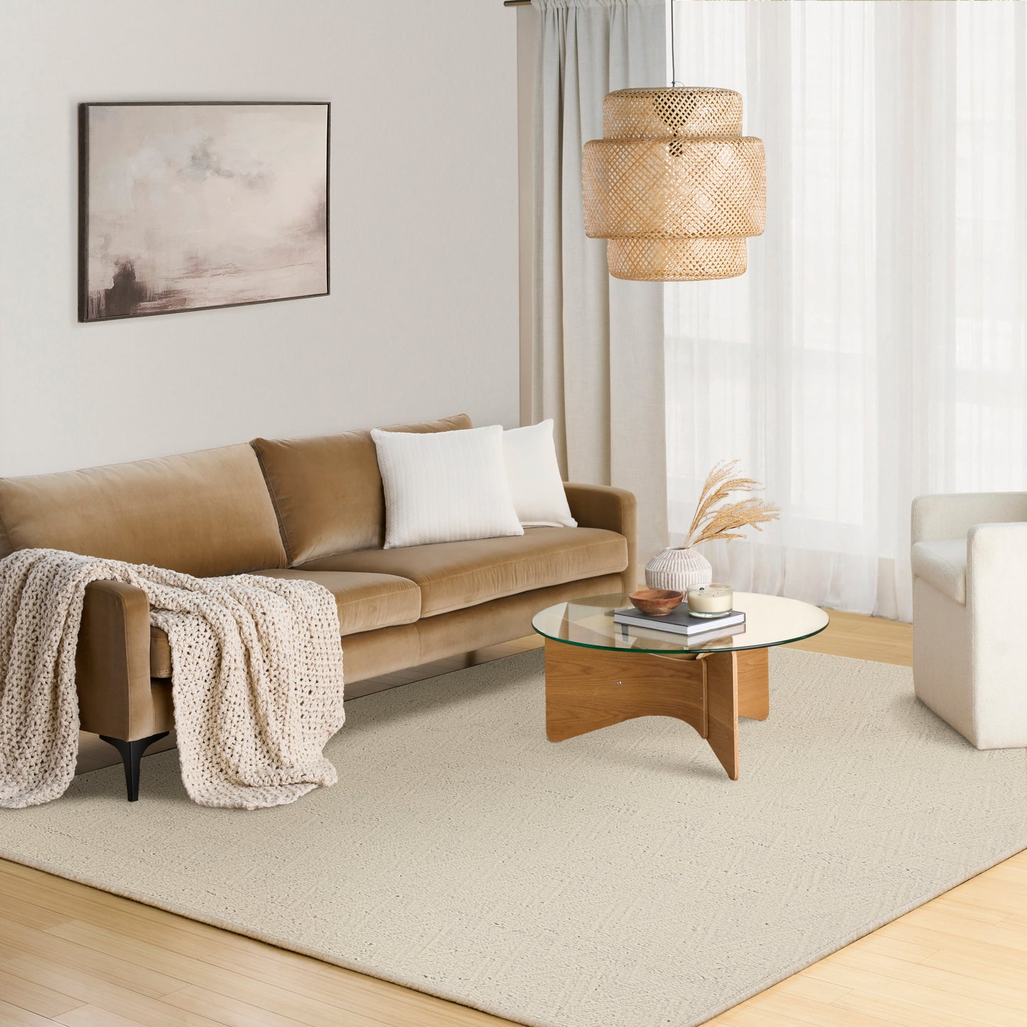DKNY Pure Purl 8'6" x 11'6" Ivory Modern Indoor Rug