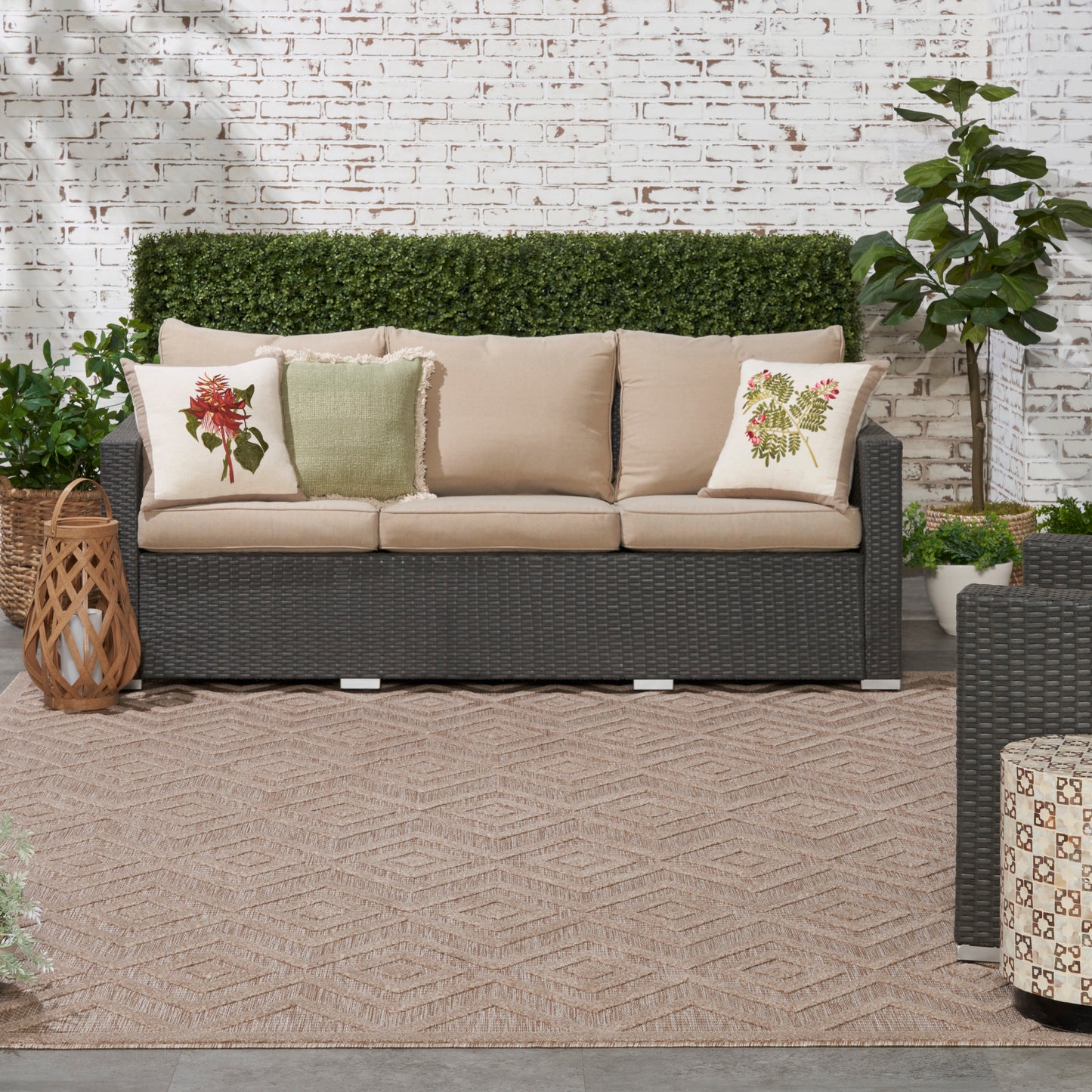 Nourison Versatile 9' x 12' Natural Beige Modern Rug