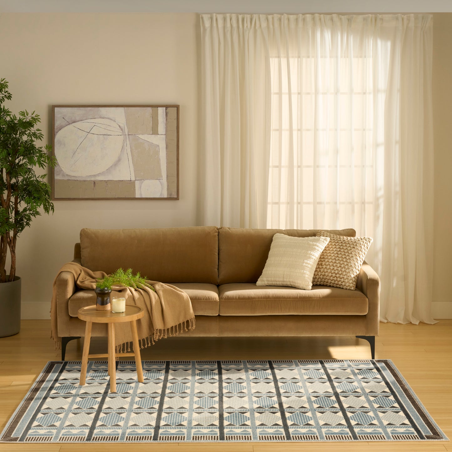 Nourison Nordic 5' x 7' Blue Modern Indoor Rug