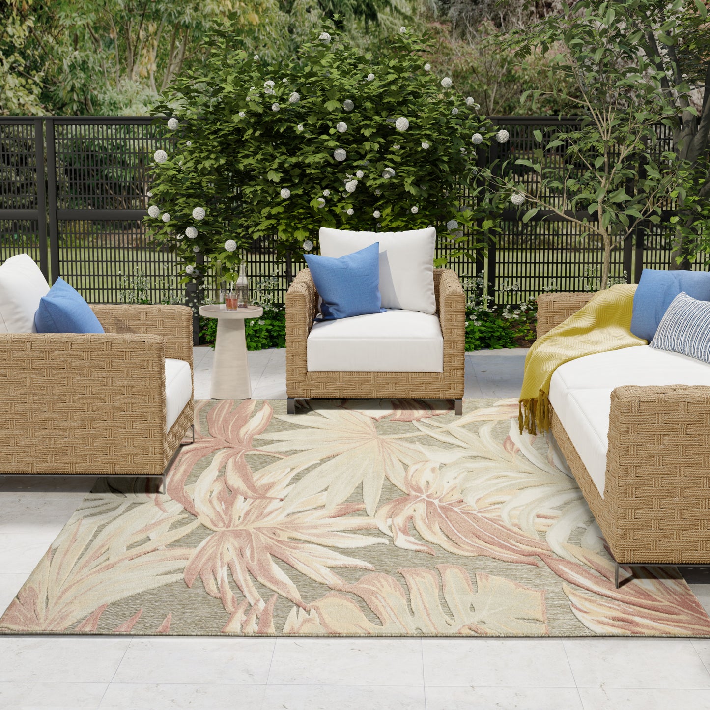 Nourison Aloha 7'10" x 10'6" Sage Rose Modern Rug