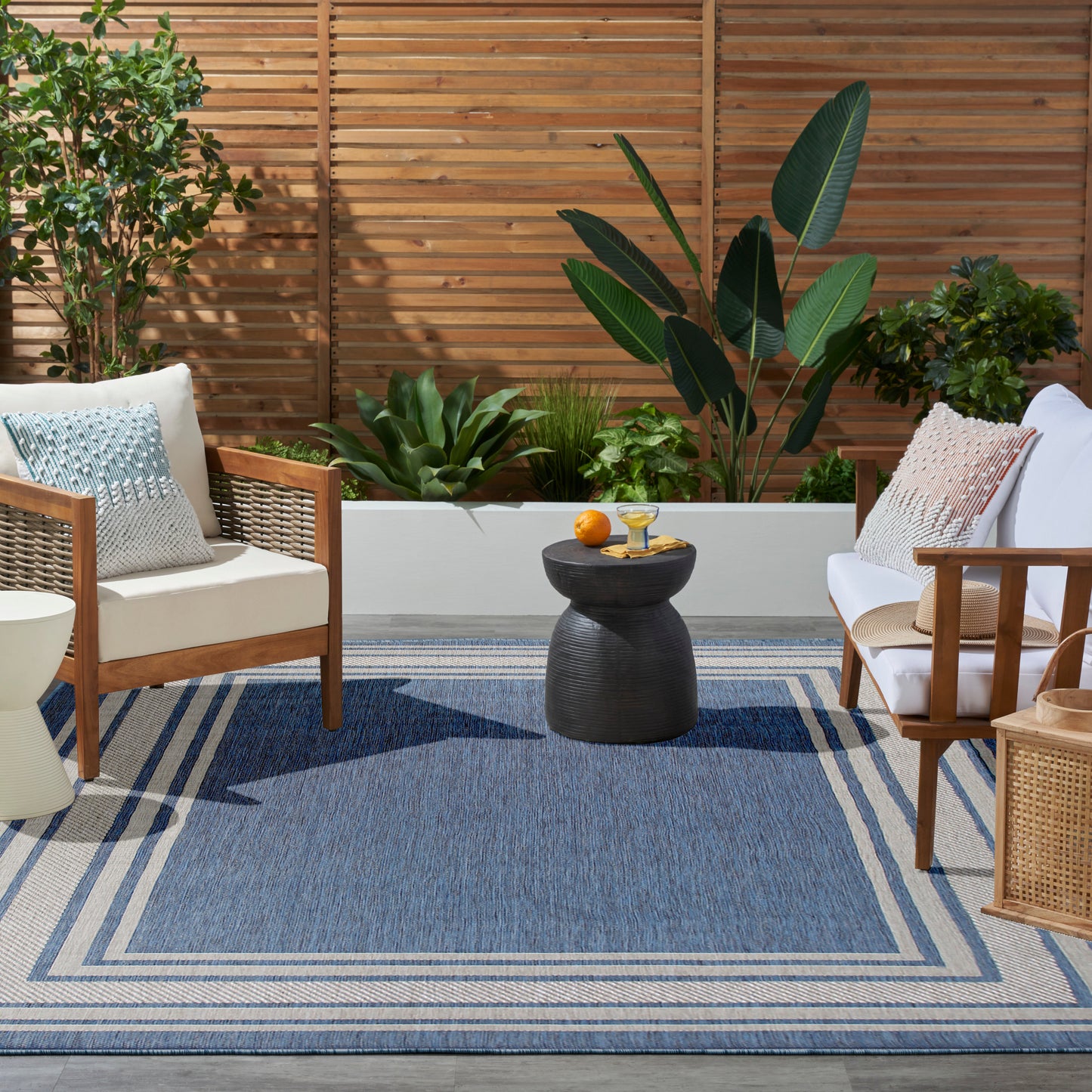 Nourison Horizon Indoor/Outdoor 9' x 12' Denim Modern Rug