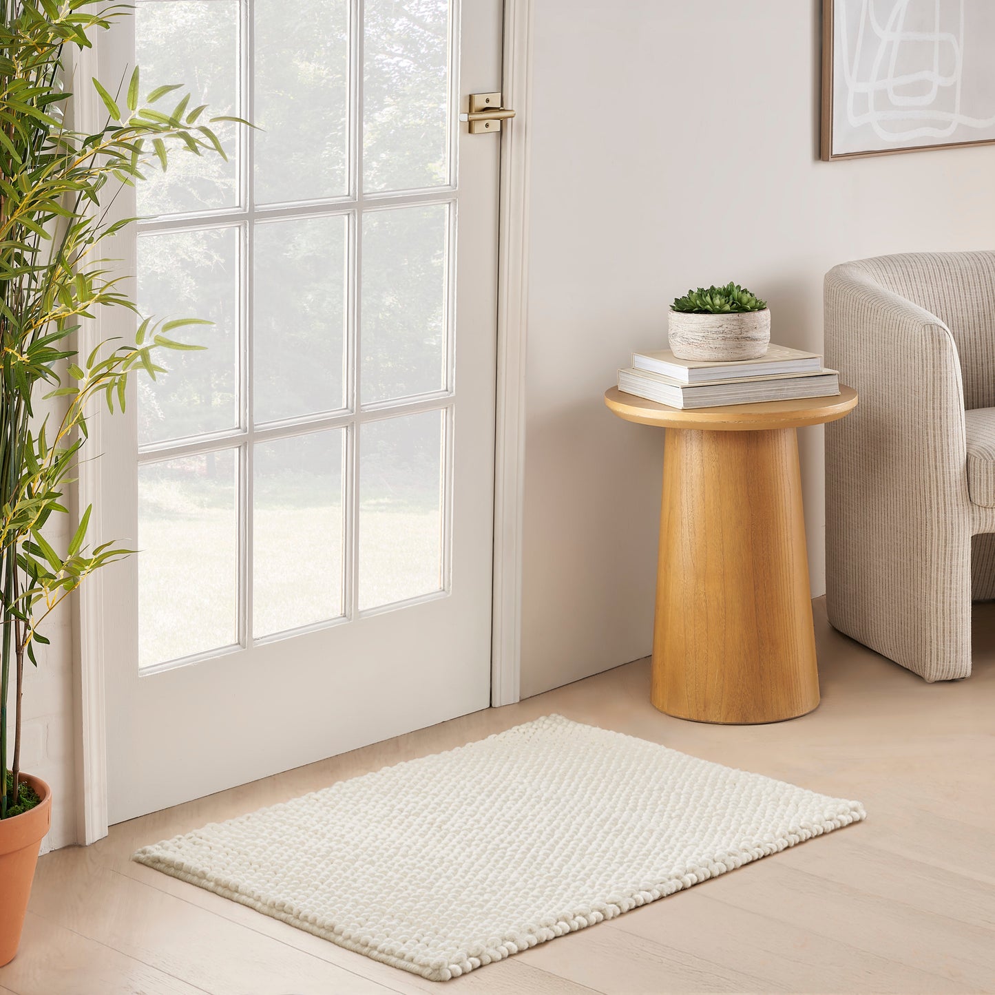 DKNY Pure Knots 2' x 3' Ivory Modern Indoor Rug