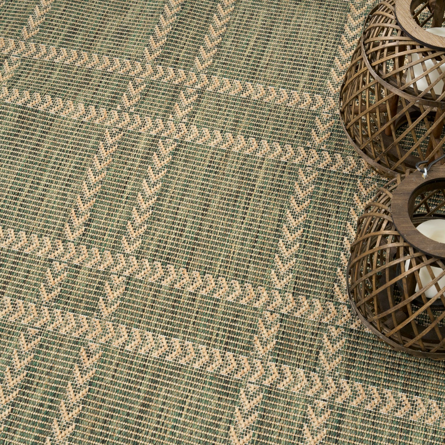 Nourison Horizon Indoor/Outdoor 6' x 9' Green Modern Rug