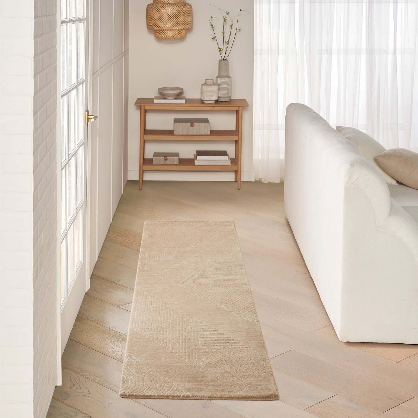 DKNY Pure Patterns 2'3" x 7'6" Camel Modern Indoor Rug