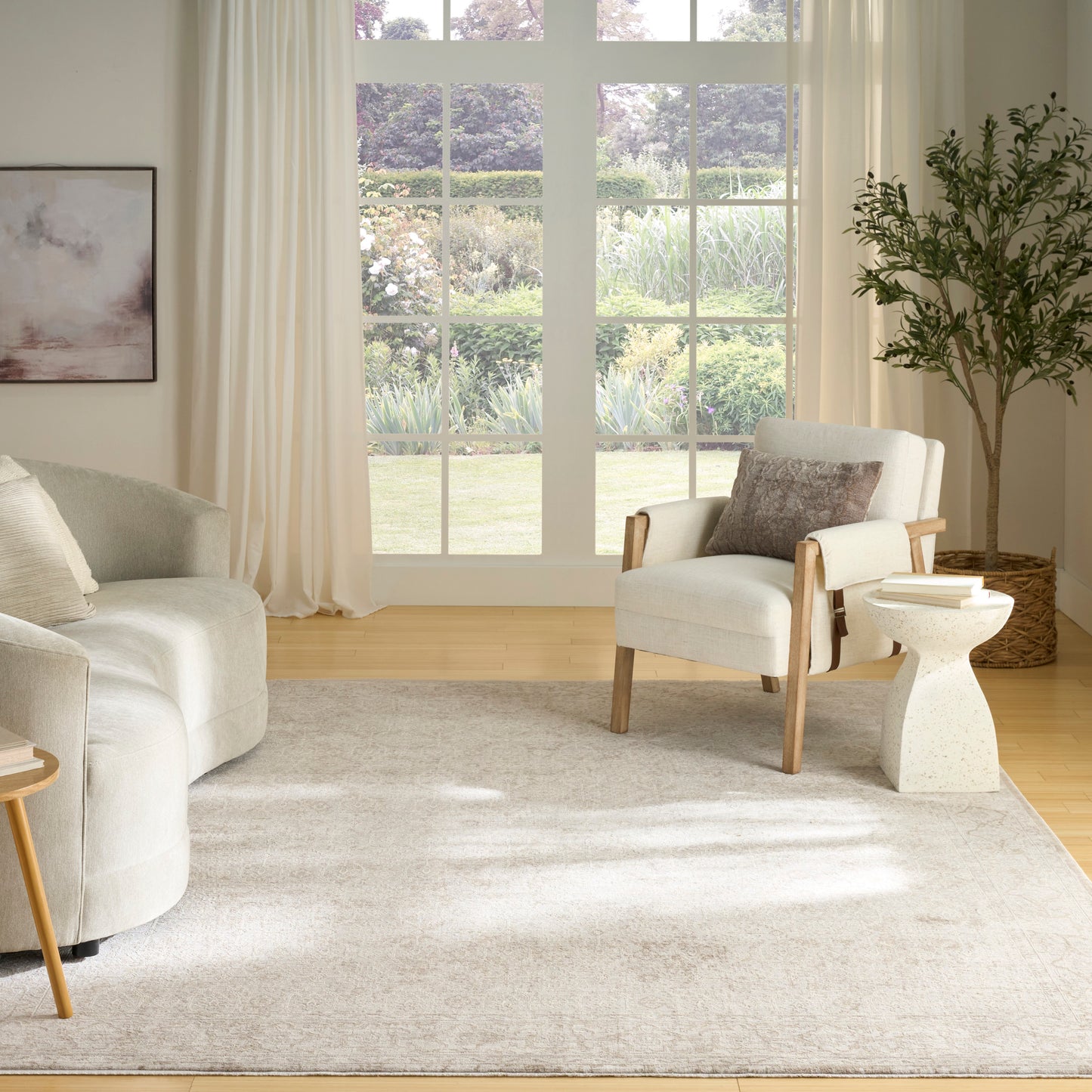 Nourison Shadows 6' x 9' Ivory Grey Vintage Indoor Rug