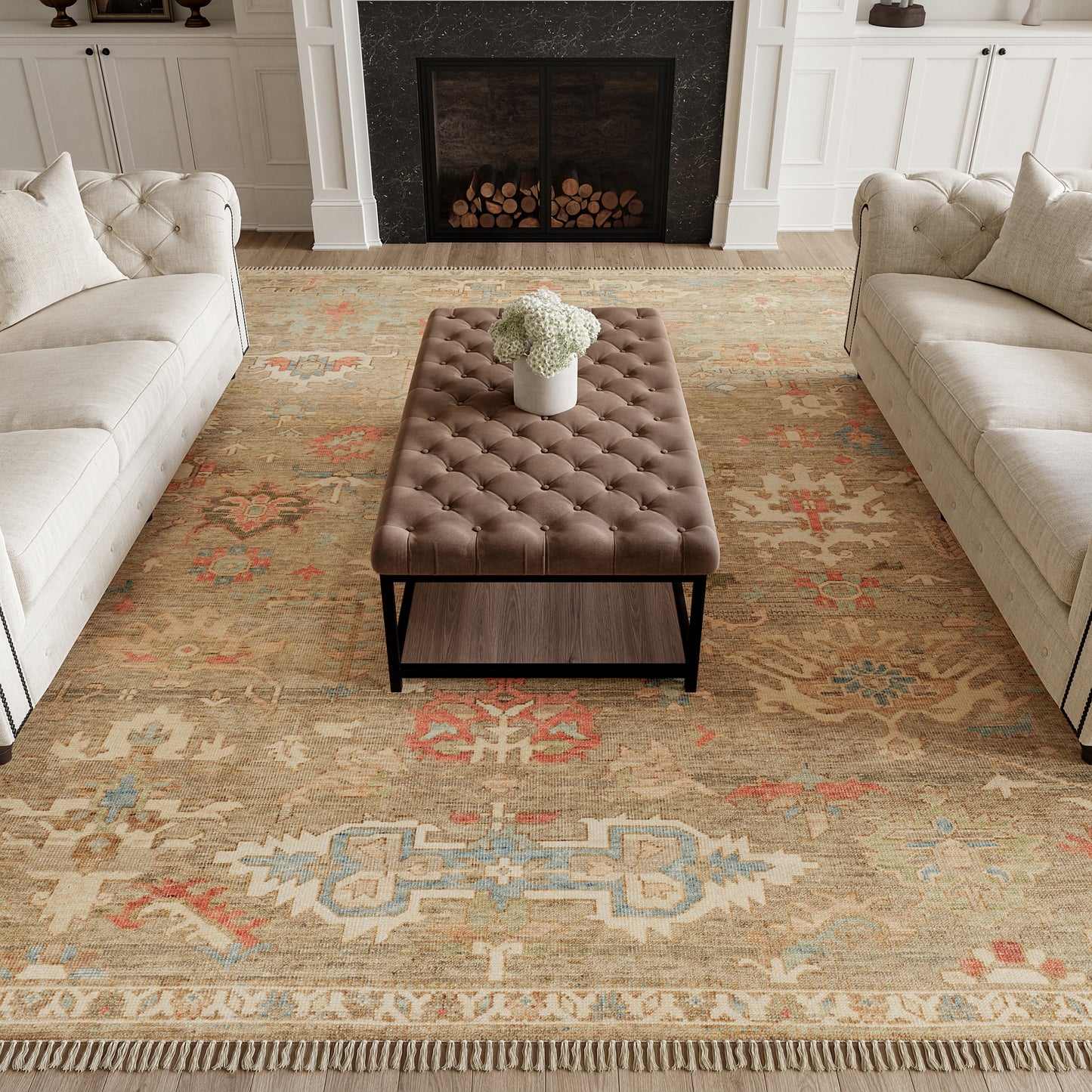 Nourison Heritage Vine 9' x 12' Charcoal Vintage Indoor Rug