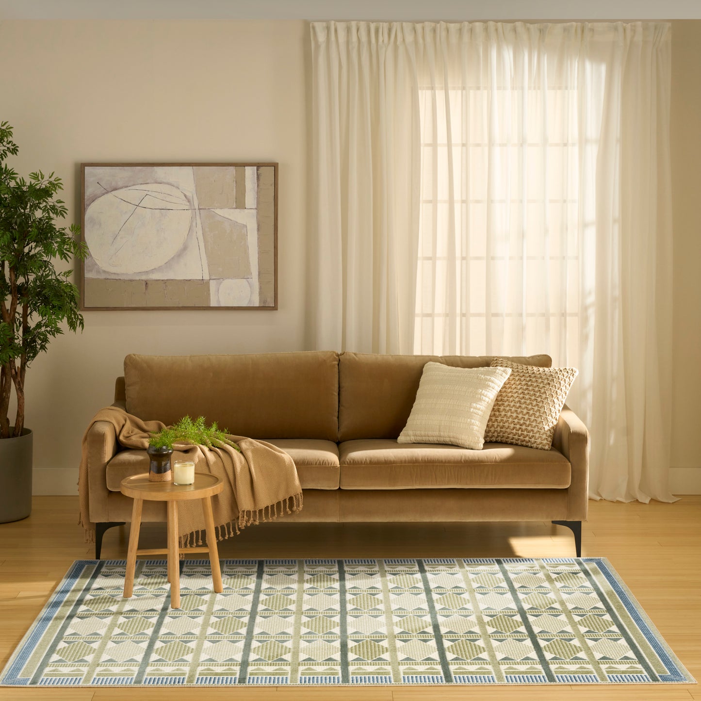 Nourison Nordic 4' x 6' Green Blue Modern Indoor Rug