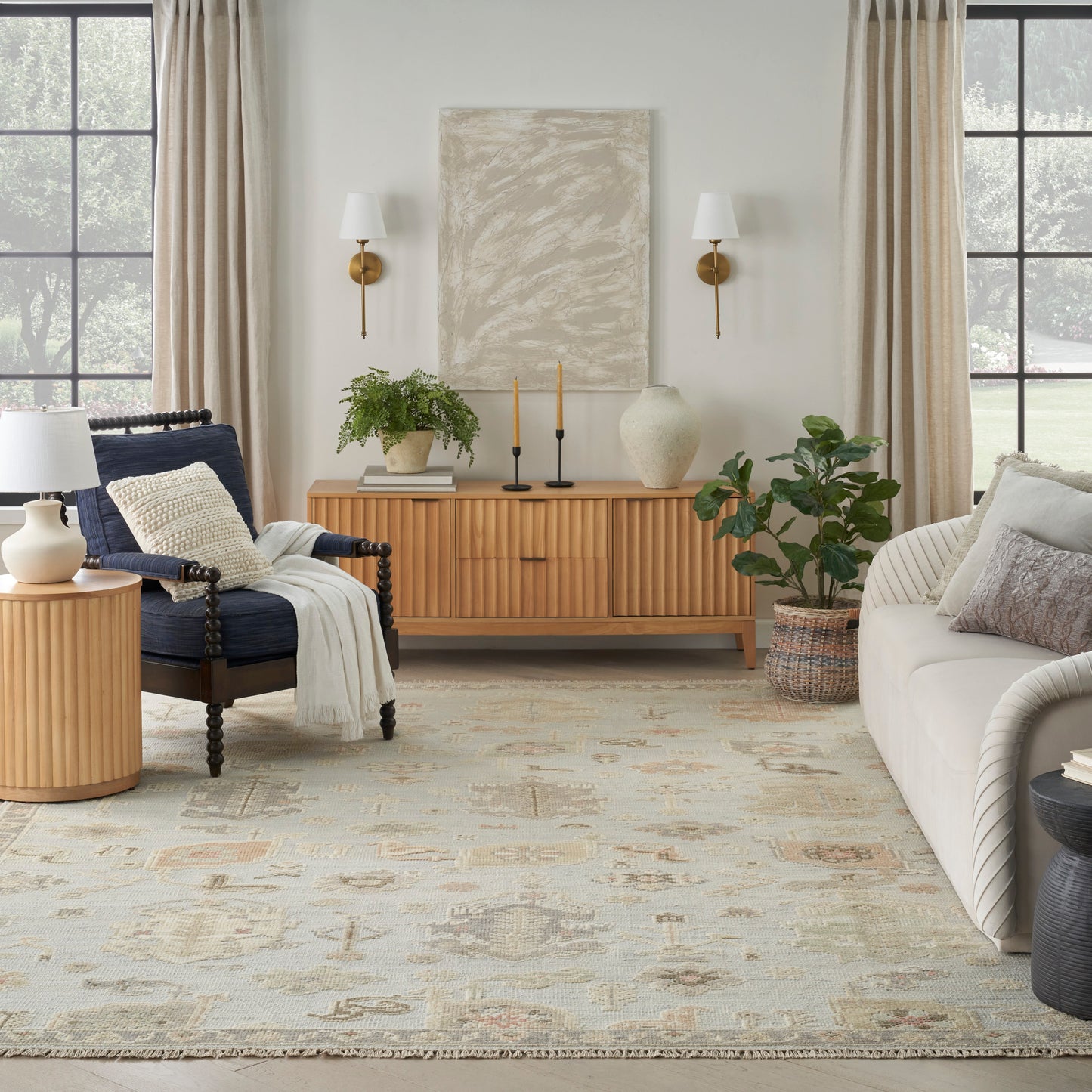 Nourison Whispers 8' x 10' Light Blue Vintage Indoor Rug