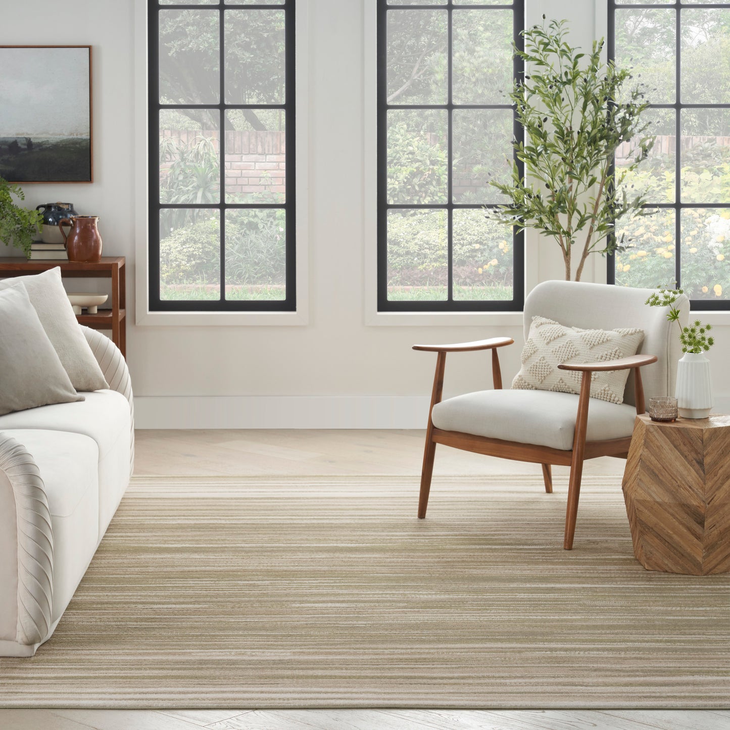 Nourison Jubilant 10' x 14' Green Ivory Modern Indoor Rug