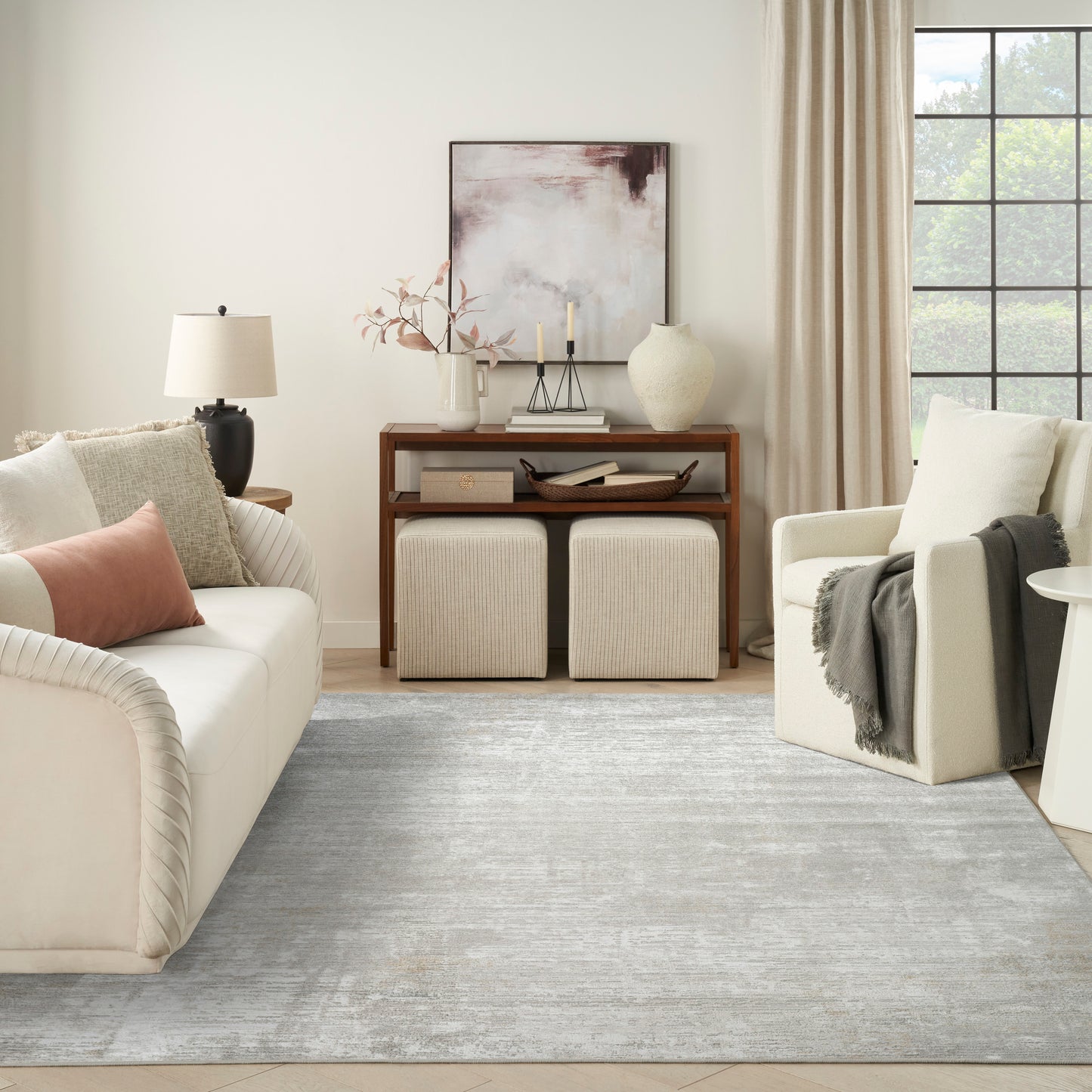 Nourison Dekor 7'10" x 9'10" Grey Modern Indoor Rug