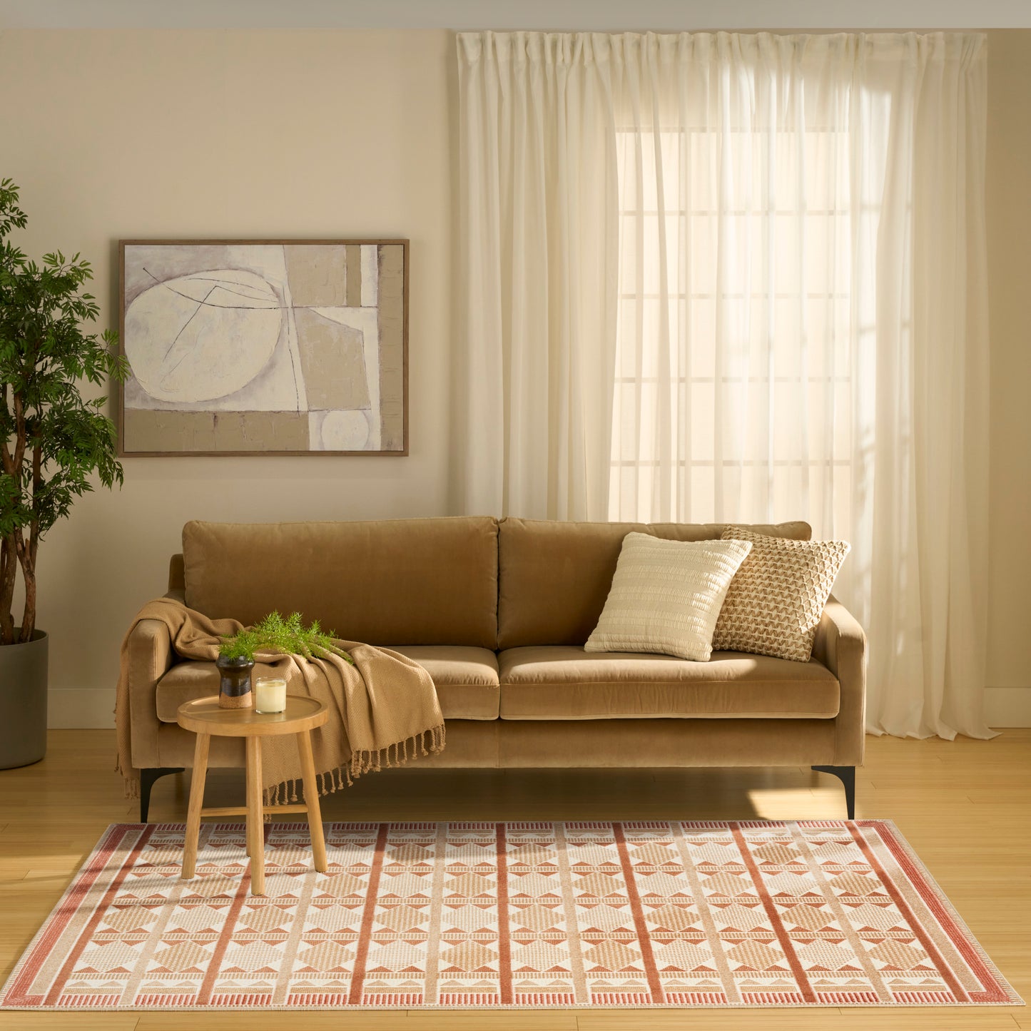 Nourison Nordic 5' x 7' Rust Modern Indoor Rug