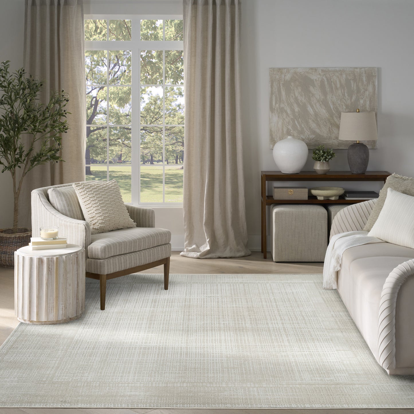 Nourison Dekor 7'10" x 9'10" Beige Modern Indoor Rug