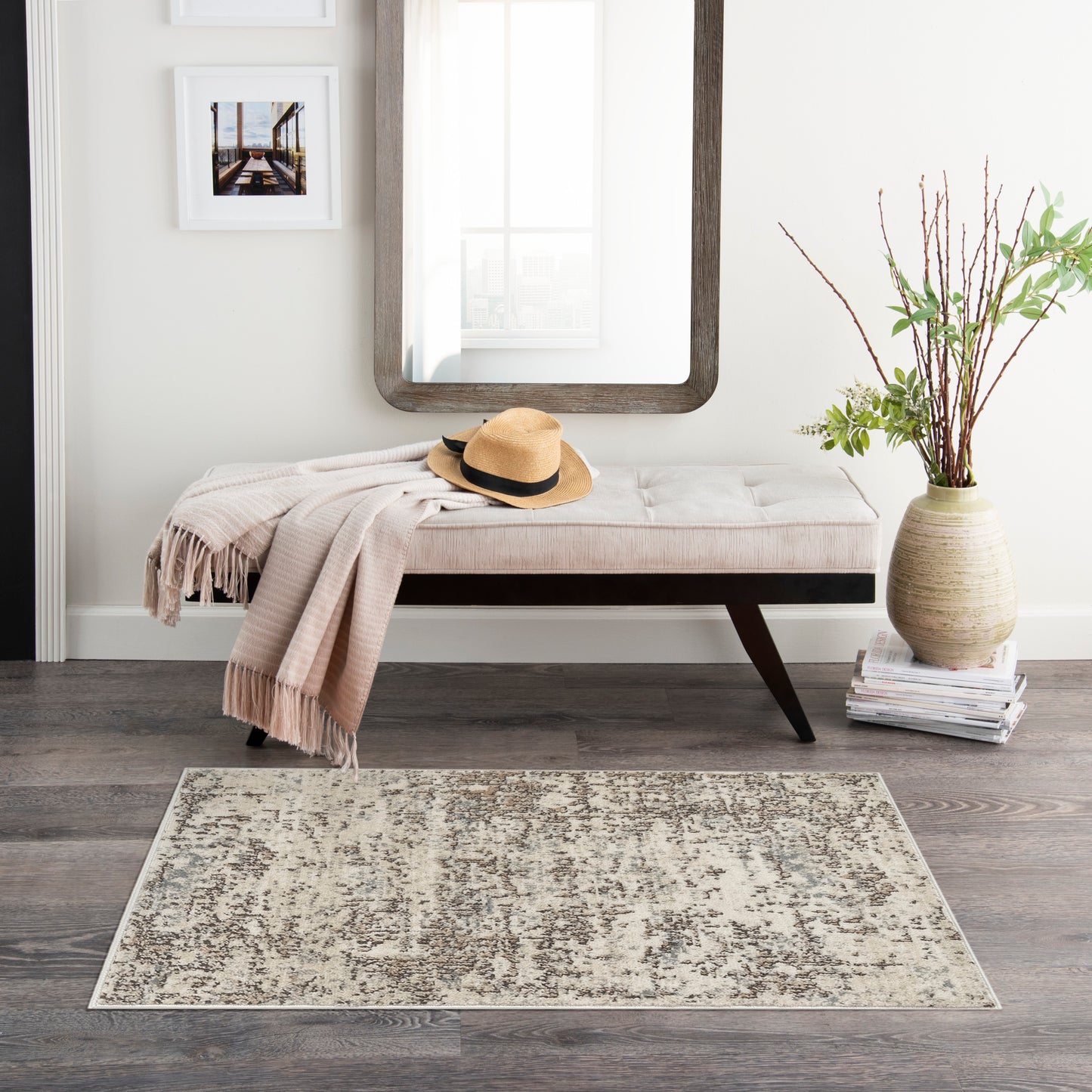 Nourison Quarry 2'2" x 3'9" Ivory Beige Modern Indoor Rug