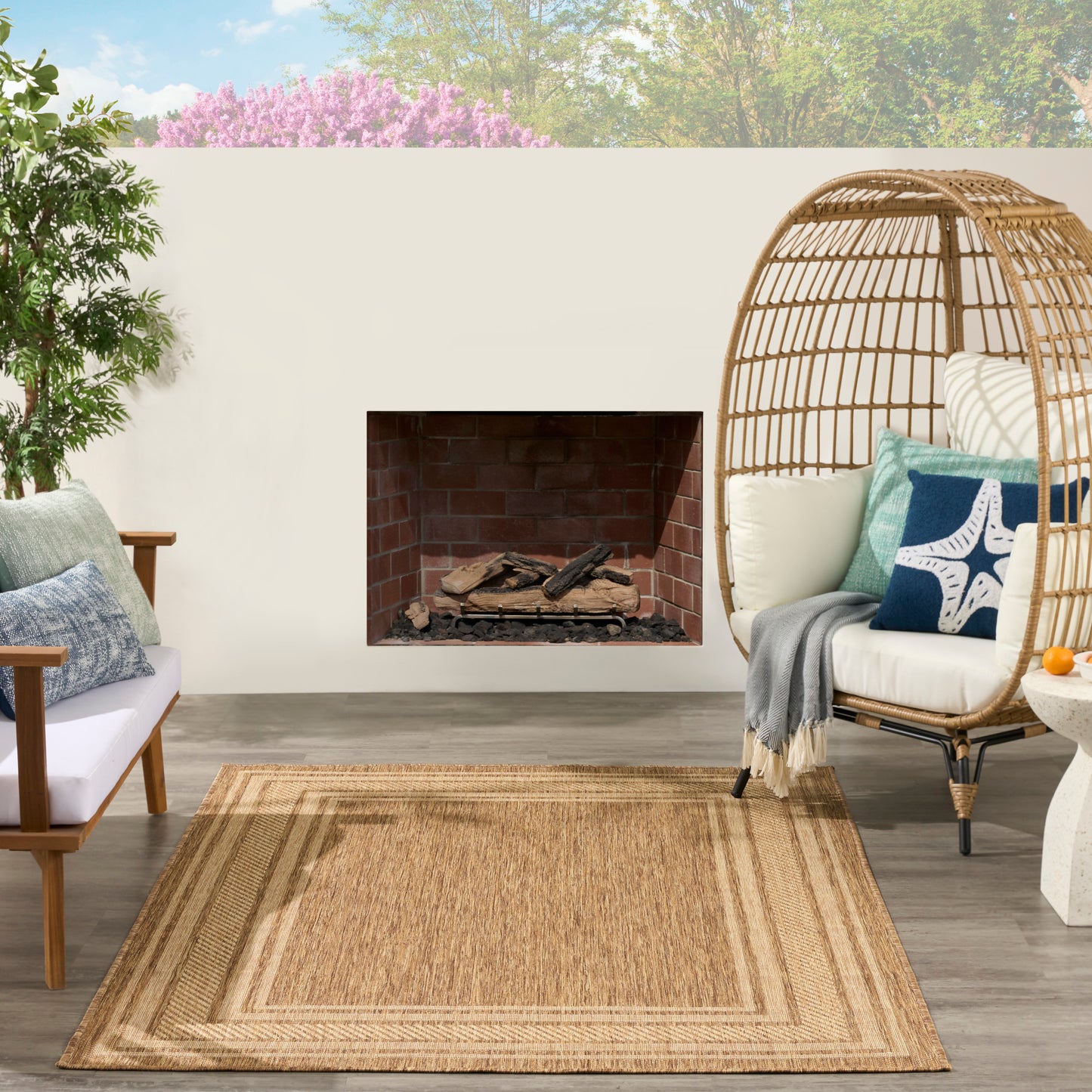 Nourison Horizon Indoor/Outdoor 6' x 9' Natural Modern Rug