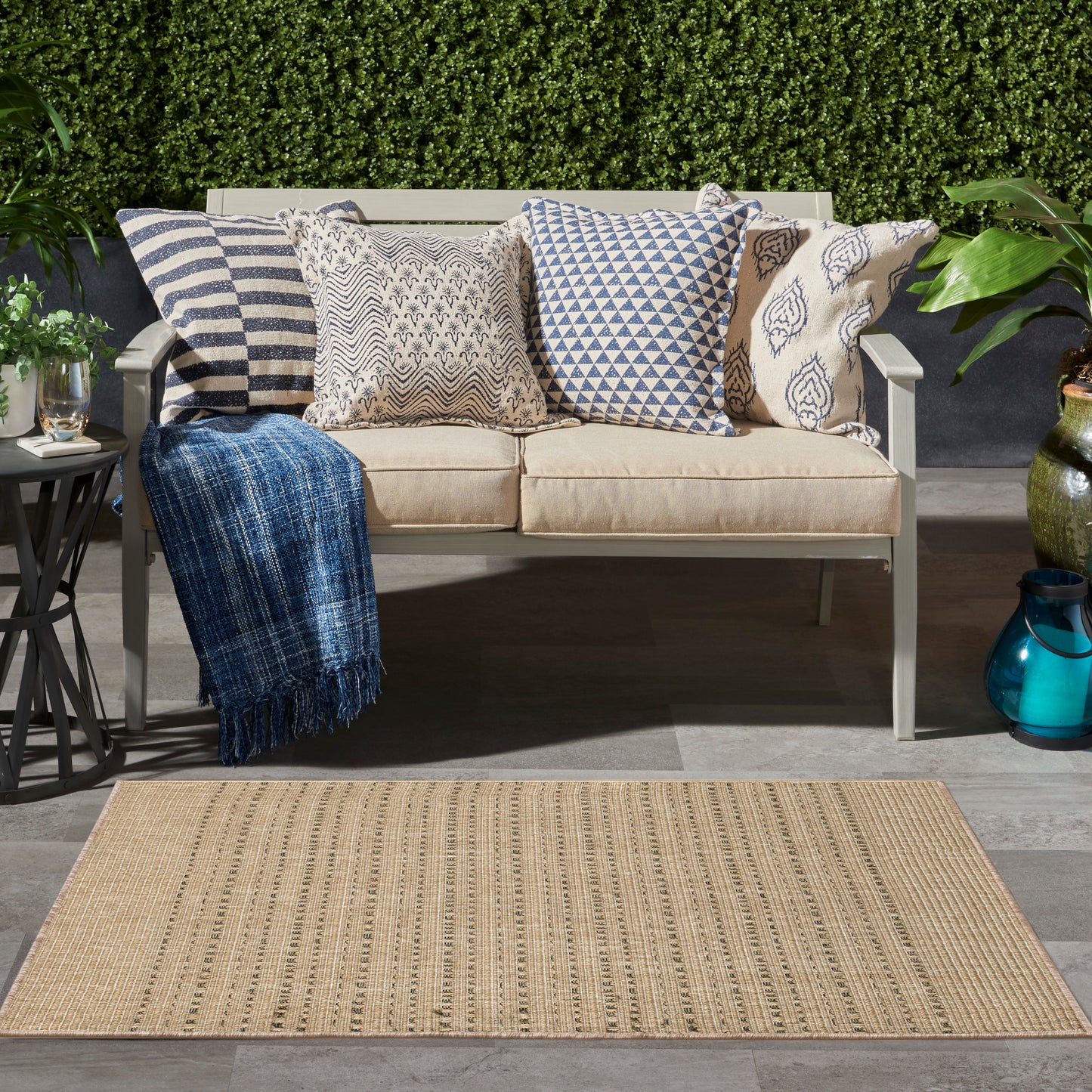 Nourison Tulum 3' x 5' Taupe Outdoor Rug