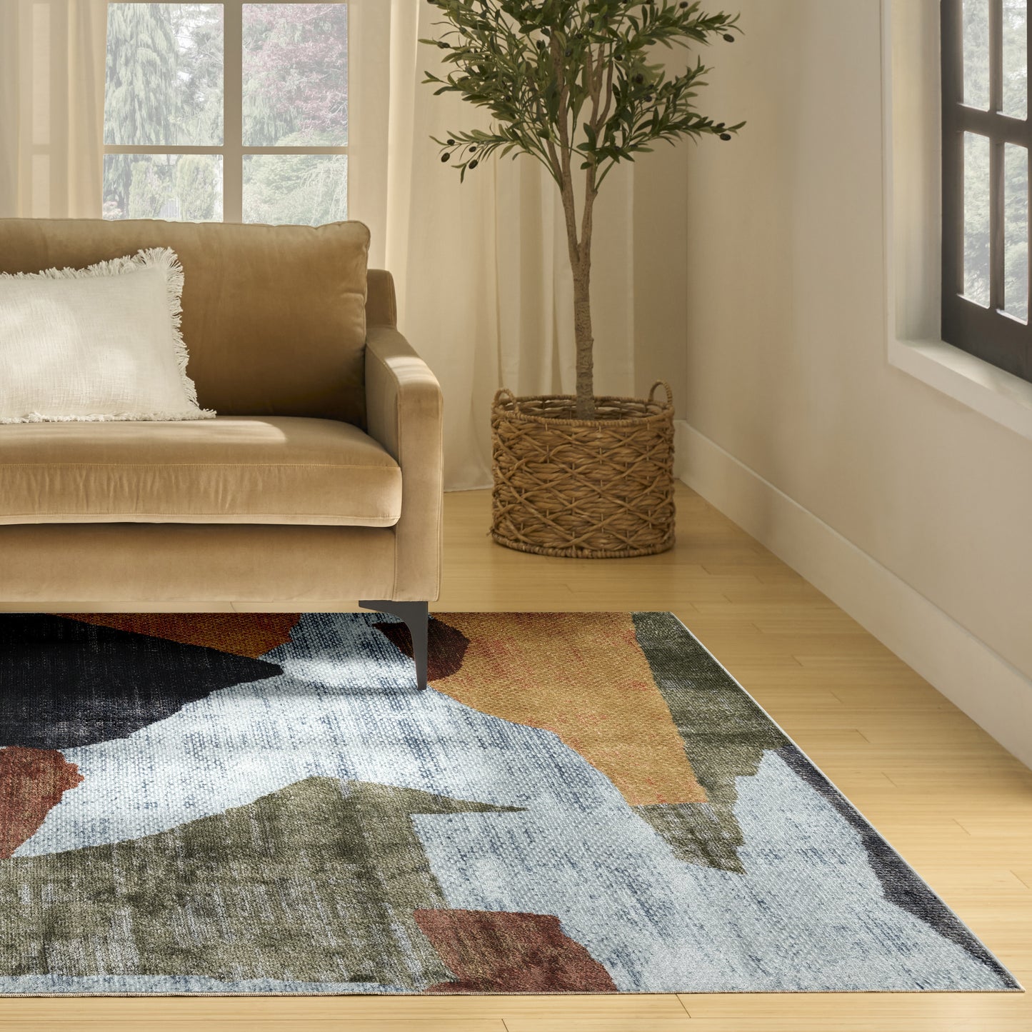 Nourison Nordic 8' x 10' Blue Multicolor Modern Indoor Rug