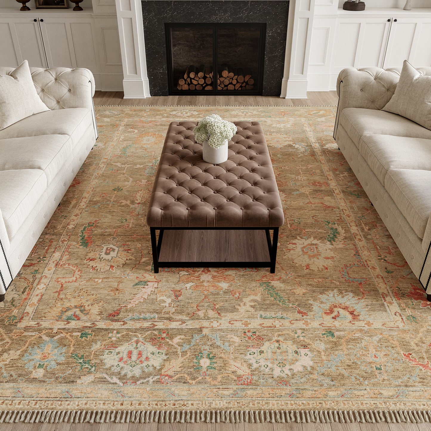 Nourison Heritage Vine 12' x 15' Charcoal Vintage Indoor Rug