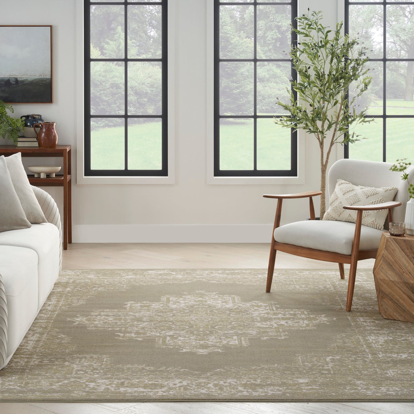 Nourison Grafix 6' x 9' Olive Vintage Indoor Rug