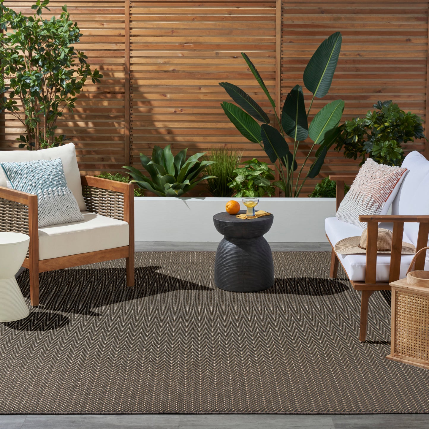 Nourison Horizon Indoor/Outdoor 10' x 14' Charcoal Modern Rug