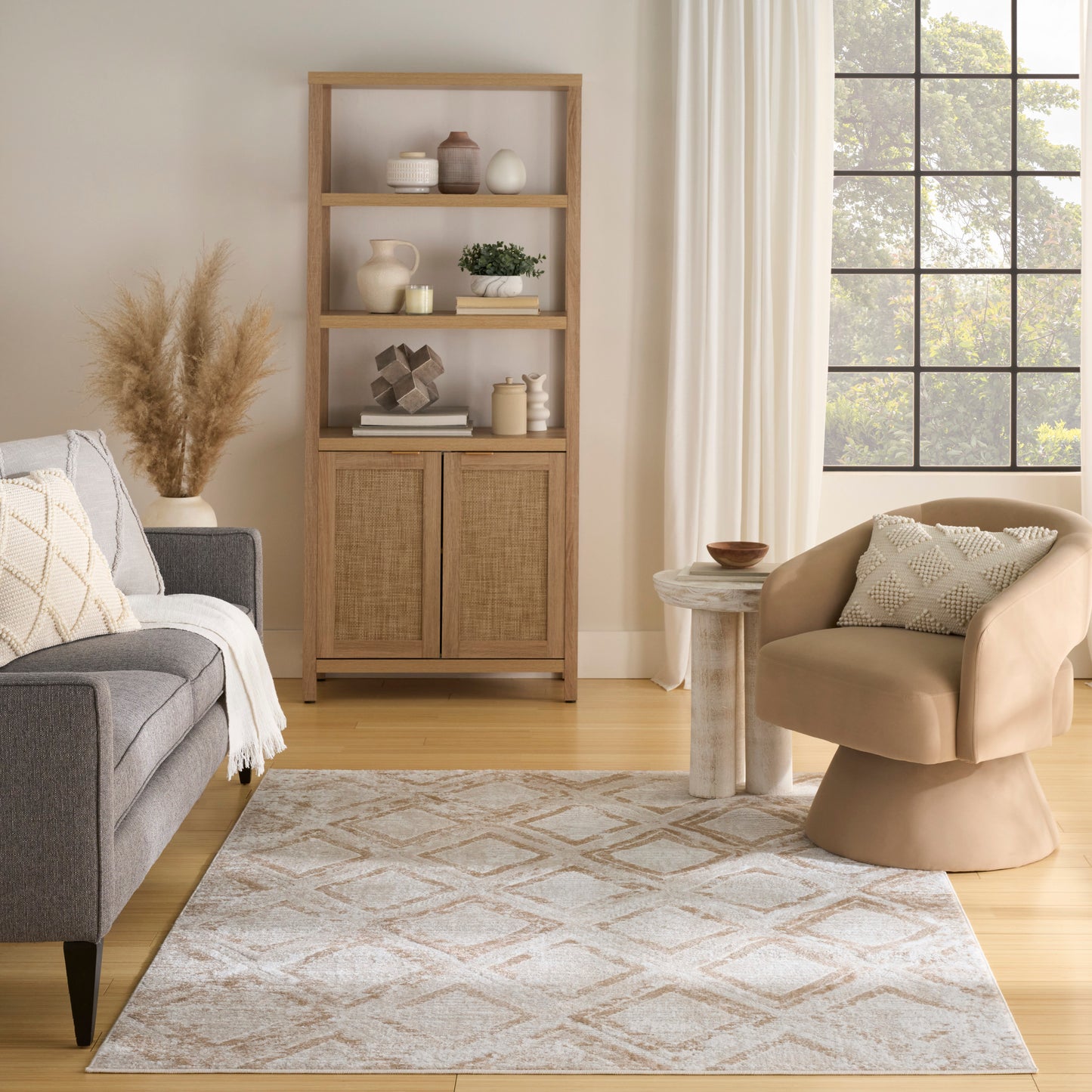 Nourison Dekor 4' x 6' Ivory Beige Modern Indoor Rug