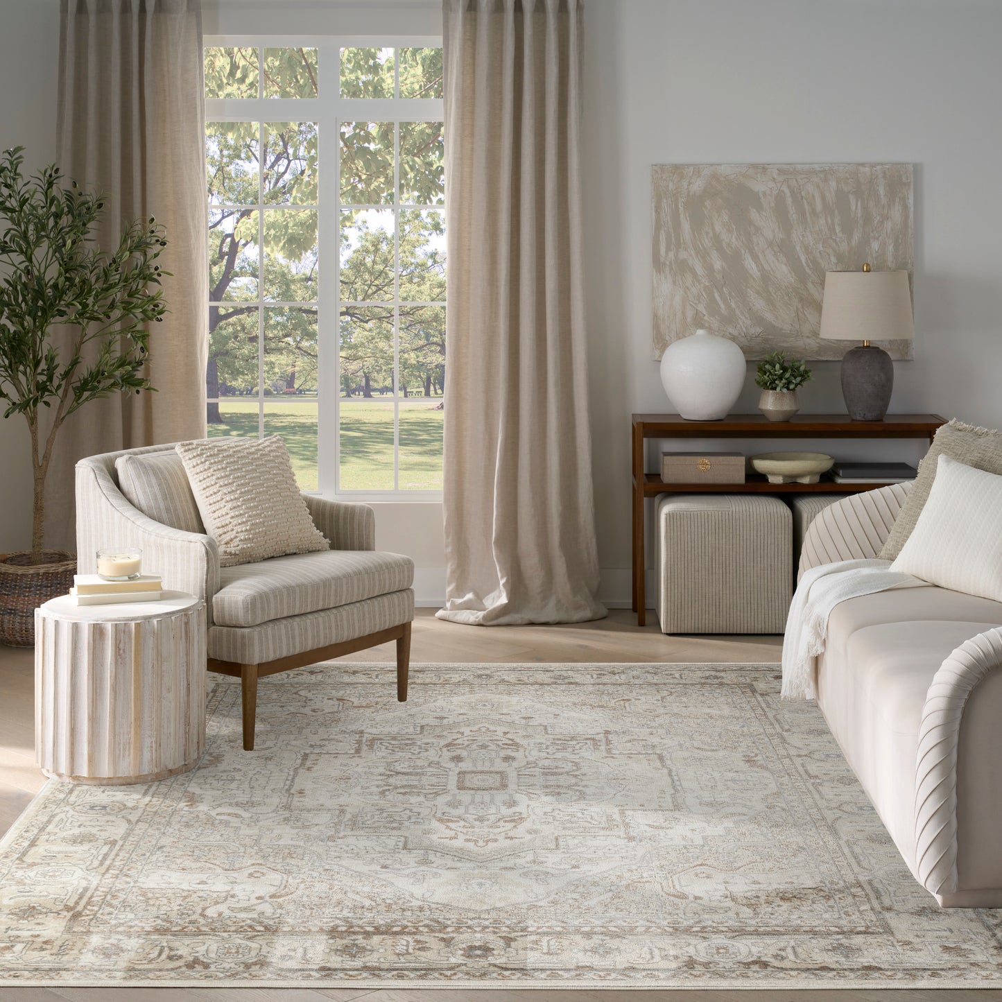 Nourison Quarry 7'10" x 9'10" Beige Vintage Indoor Rug