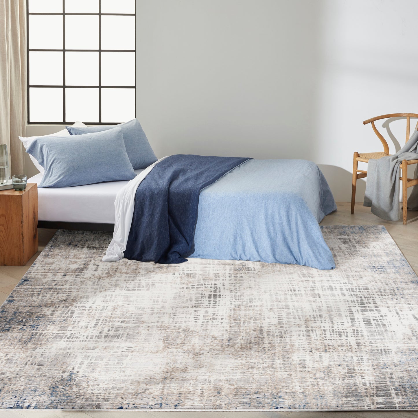 Calvin Klein CK022 Infinity 9' x 12' Blue Multicolor Modern Indoor Rug