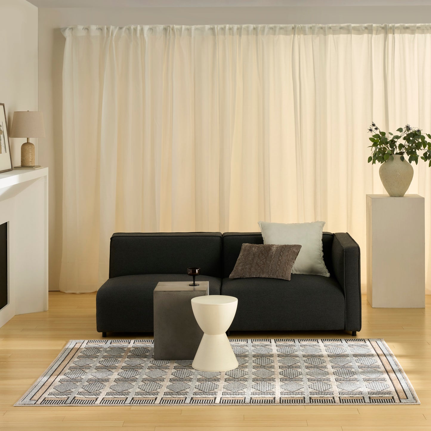 Nourison Nordic 4' x 6' Ivory Multicolor Modern Indoor Rug