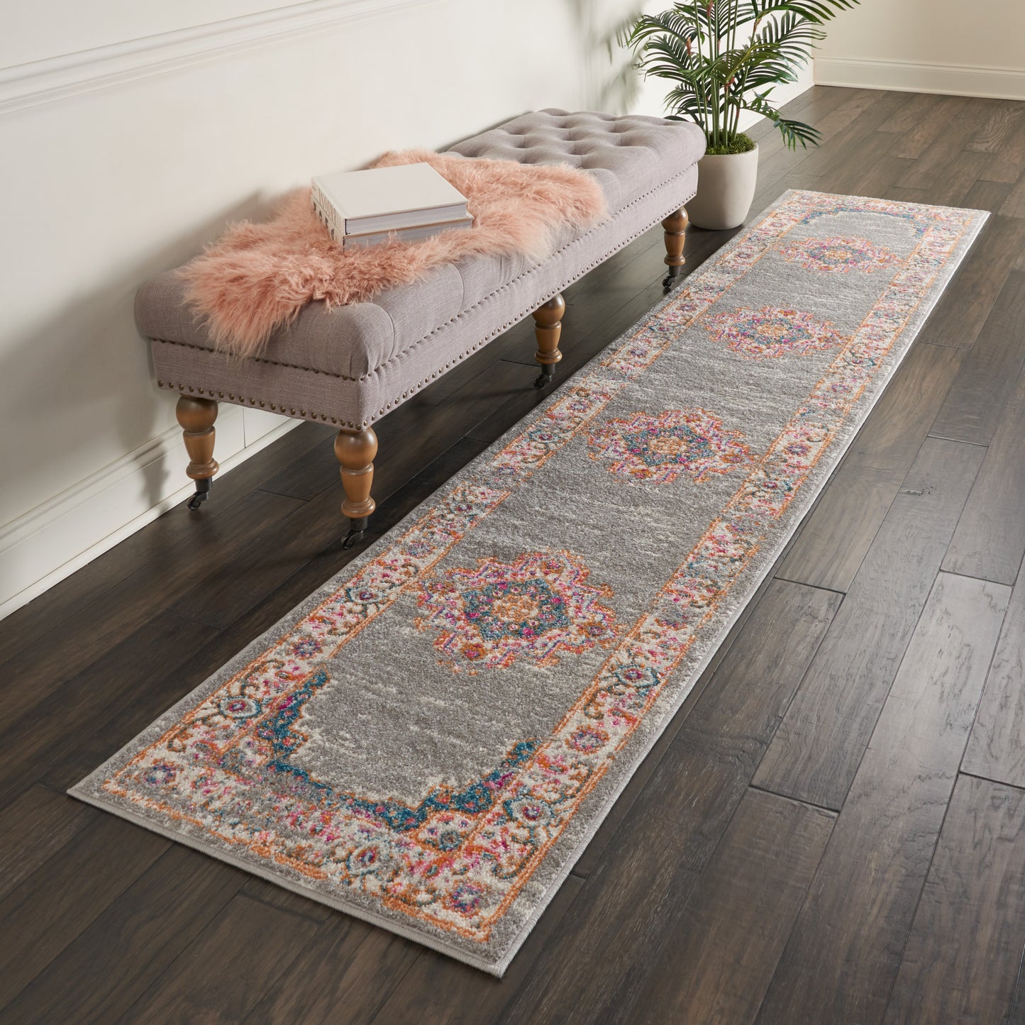 Nourison Passion 2'2" x 10' Grey Bohemian Indoor Rug