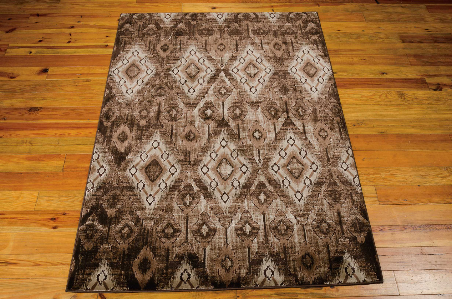 Nourison Karma 9'3" x 12'9" Chocolate Vintage Indoor Rug