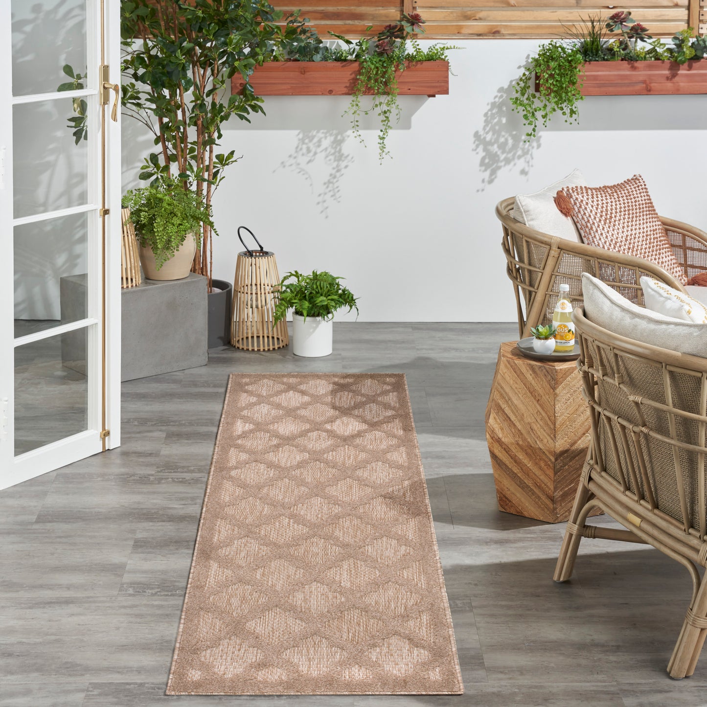 Nourison Easy Care 2' x 6' Natural Beige Outdoor Rug