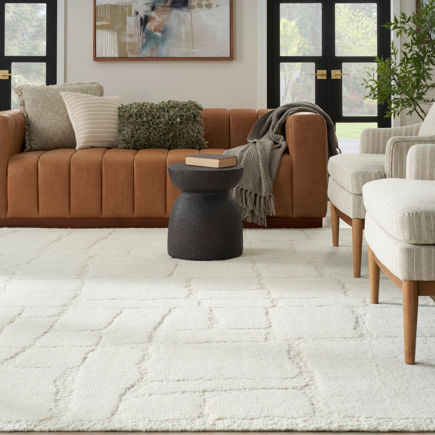 Nourison Blanco 8'6" x 11'6" Ivory Modern Indoor Rug