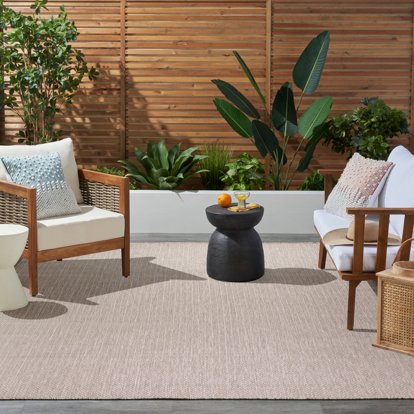Nourison Horizon Indoor/Outdoor 9' x 12' Grey Modern Rug