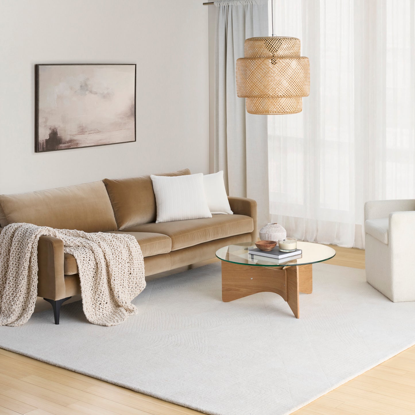 DKNY Pure Patterns 8'6" x 11'6" Ivory Modern Indoor Rug