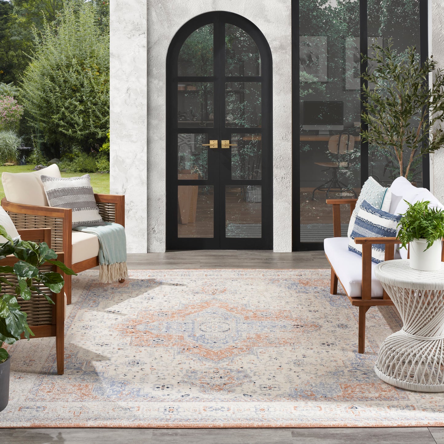 Nourison Nourison Essentials Persian 10' x 14' Beige Blue Vintage Rug