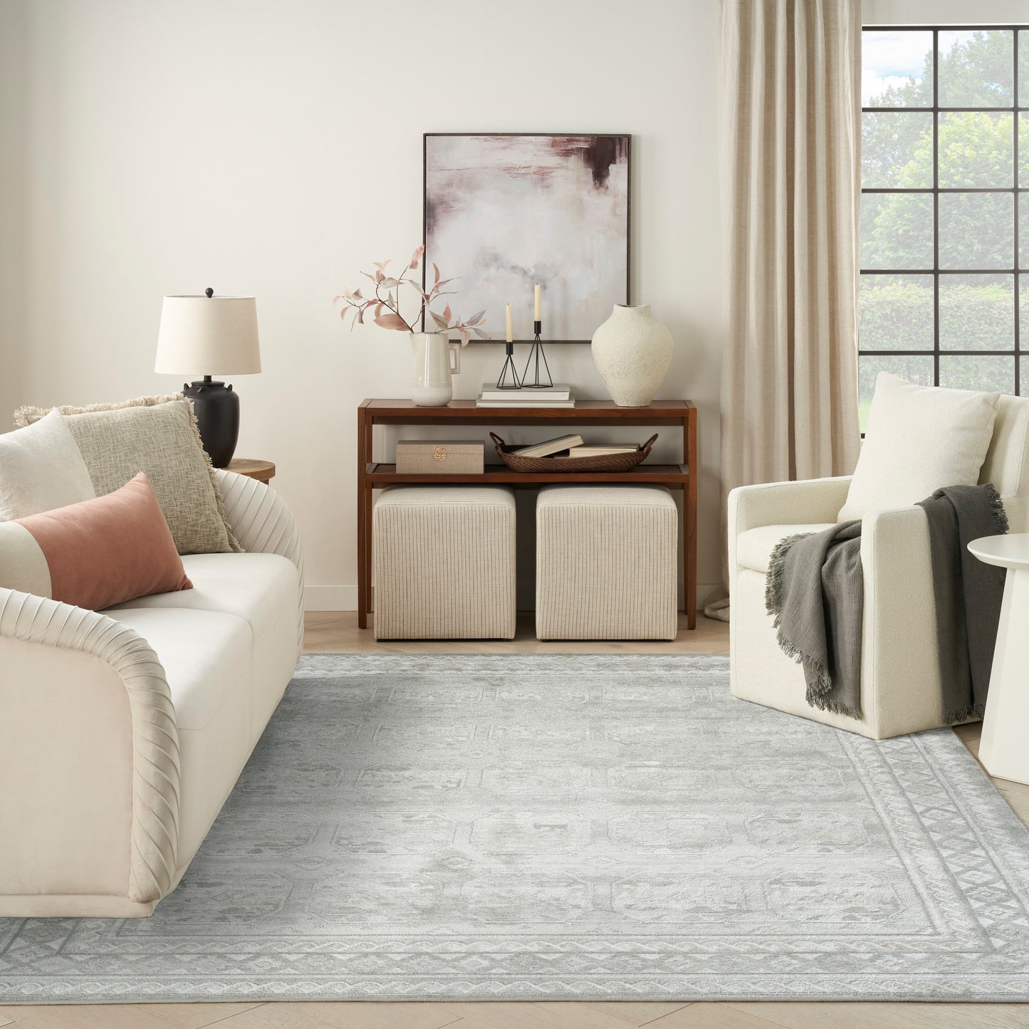 Nourison Dekor 7'10" x 9'10" Grey Vintage Indoor Rug